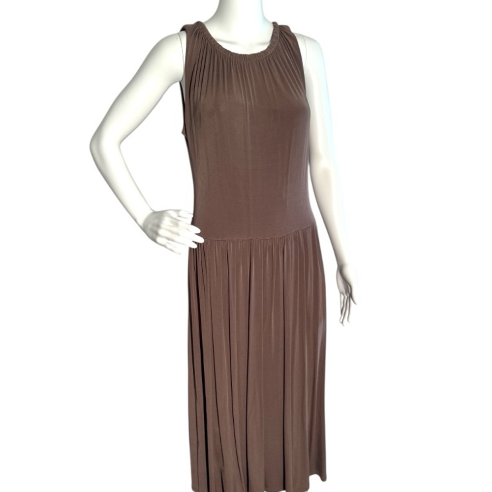 Boden Grecian Taupe Midi Dress - Size 10